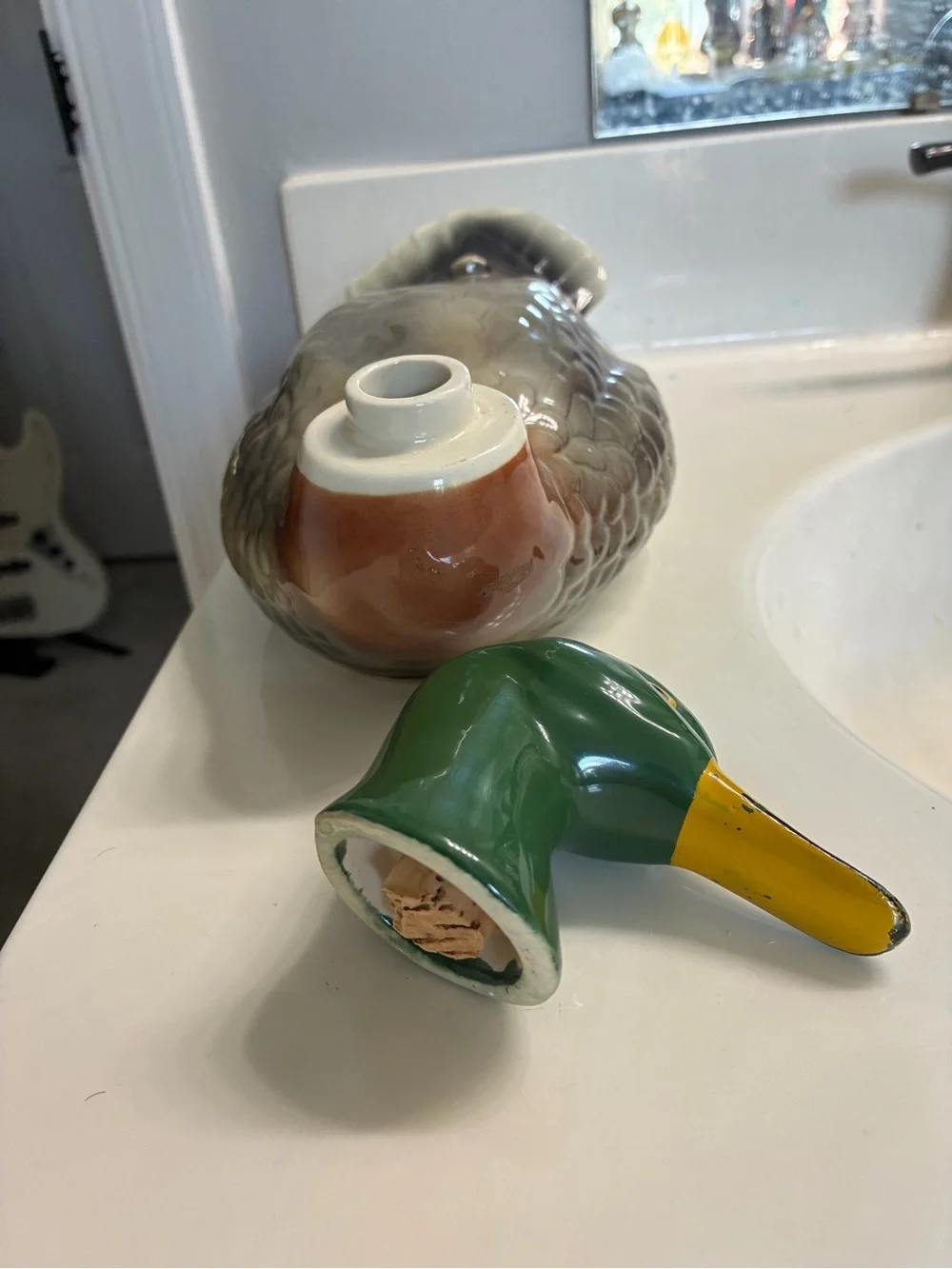 Vintage 1969 Ballantine's Scotch Whisky Mallard Duck Decanter.